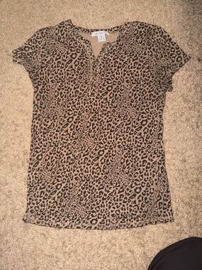 Liz Claiborne Leopard Print Tank - Taupe and Black